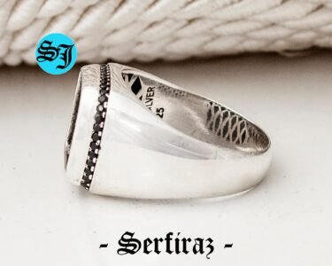 Black Zircon Men Ring , Sterling Silver Ring, Gemstone Jewelry for Men, Authentic Ring, Mens Gift, Classic Men Gift, Men Birthday Gift - Image 8