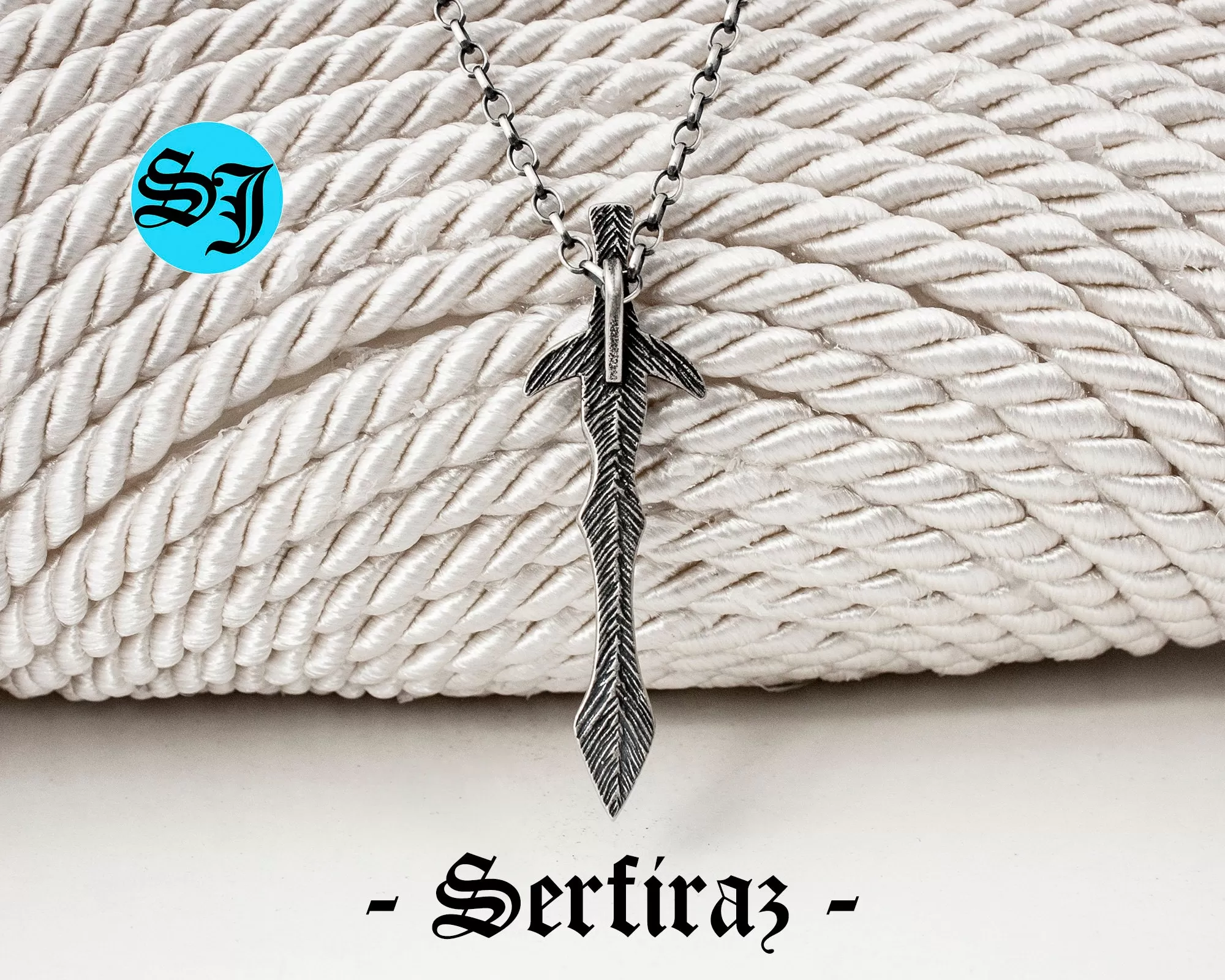 Long Knight Medieval Handmade Silver Sword Necklace, Sword Jewelry, Necklace for Men, Gift For Him, Gift Ideas, Birthday Gift - Image 8