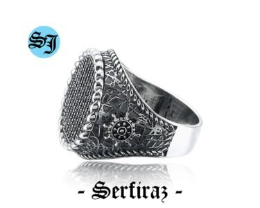 Captains Ship Wheel Pirate Turkish Mens Black Onyx Ring, Viking Ring, Sailor Jewelry, Ocean Ring, Gift for Him, Silver Mens Ring, Handmade - Image 7