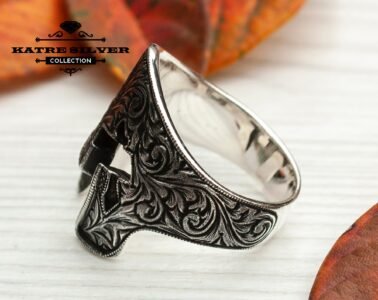 Mens Handmade Ring, Turkish Handmade Silver Men Ring, Ottoman Mens, Spartan Helmet Ring, Knight Ring, Gift for Him, 925k Sterling Silver - Image 5