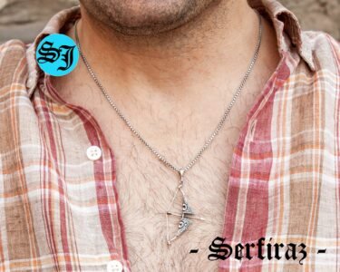 Powerful Bow and Arrow Necklace 925 Sterling Silver – Archery Pendant Handmade Minimal Jewelry Gift for Him Her - Image 2