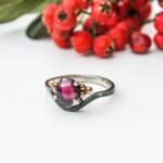 Elegant Ruby Authentic Promise Ring, Sterling Silver Handmade, Custom Dainty Ring, Dark Red Jewelry for Wife, Anniversary Gifts for Women - Image 5