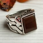 Statement Ring Unique Mens Ring Celtic Handcrafted Silver Rings Massive Ring Unique Mens Ring Brown Silver Ring Turkish Summer Jewelry