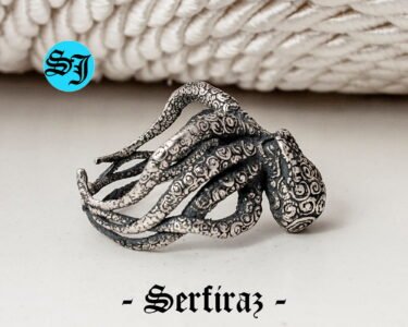 Silver Octopus Tentacle Adjustable Ring, Silver Octopus Jewelry, Tentacle Ring, Octopus Ring, Kraken Ring, Gift for Her Him - Image 7