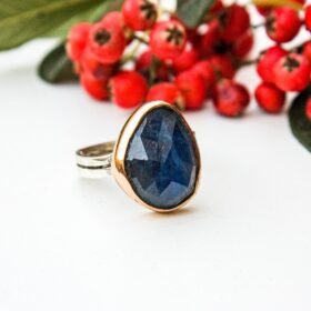 Genuine Sapphire Ring for Women Gift, Blue Sapphire Ring Stones, Blue Sapphire Antique Desing, Sterling Silver 925, Handmade, Gift for Her