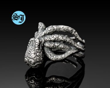 Silver Octopus Tentacle Adjustable Ring, Silver Octopus Jewelry, Tentacle Ring, Octopus Ring, Kraken Ring, Gift for Her Him - Image 5