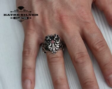 Celtic Dragonsword Medieval Ring Celtic Dragon Sword Medieval Silver Ring Solid Sterling Unique Silver Jewelry Gift for Him Men Ring - Image 2