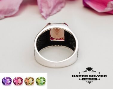 Powerful Sultanite Men Ring 925 Sterling Silver – Ottoman Style Diaspore Color Change Handmade Statement Ring Gift for Him - Image 7