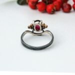 Elegant Ruby Authentic Promise Ring, Sterling Silver Handmade, Custom Dainty Ring, Dark Red Jewelry for Wife, Anniversary Gifts for Women - Image 9