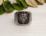 Lion Ring Silver, Lion Ring Men, Lion Ring Sterling, Lion Ring Vintage, Lion Ring, Lion Jewelry, Animal Ring, Lion Head Ring - Image 3