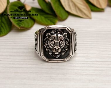 Lion Ring – Bold 925 Sterling Silver Lion Head Ring for Men, Powerful Animal Statement Jewelry Gift for Him - Image 3