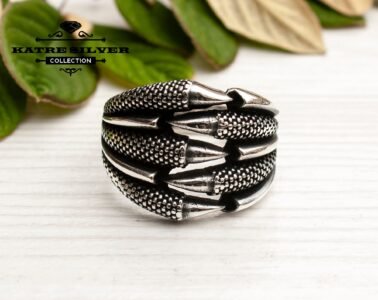 Eagle Claws Men and Unisex Ring Heavy Hand Made Sterling Silver 925 All Sizes Oxidized Wild Style Animal Jewelry Fast Shipping - Image 3