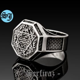 Silver Seal of Solomon Ring, 925 Sterling Silver, Silver Men Ring, King Solomon Ring, Star of David Ring, Turkish Men Ring, Gift for Him