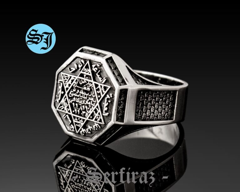 Silver Seal of Solomon Ring, 925 Sterling Silver, Silver Men Ring, King Solomon Ring, Star of David Ring, Turkish Men Ring, Gift for Him