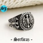 Silver Eagle Ring, American Eagle Ring, Mens Eagle Ring, Silver Men Ring, Round Eagle Ring, American Eagle, Gift For Him