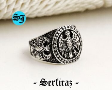 Silver Eagle Ring, American Eagle Ring, Mens Eagle Ring, Silver Men Ring, Round Eagle Ring, American Eagle, Gift For Him