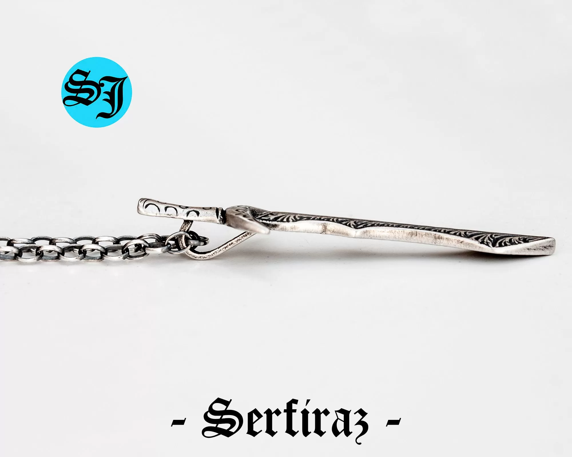 Long Knight Medieval Handmade Silver Sword Necklace, Sword Jewelry, Necklace for Men, Gift For Him, Gift Ideas, Birthday Gift - Image 10