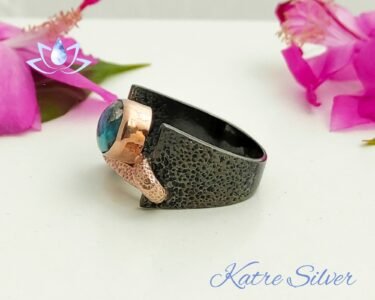 Stunning Turquoise Ring 925 Sterling Silver – Natural Green Gemstone Handmade Statement Ring Gift for Her - Image 6