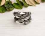 Mens Handmade Ring, Turkish Handmade Silver Men Ring, Eagle Claw Ring, Ottoman Mens Ring, Gift for Him, 925k Sterling Silver Ring - Image 3