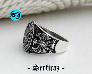 Silver Eagle Ring, American Eagle Ring, Mens Eagle Ring, Silver Men Ring, Round Eagle Ring, American Eagle, Gift For Him - Image 6