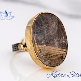 Rutilated Quartz Ring, Oval Gemstone, Handmade Silver Ring, Women's Rings, Statement Ring, Natural Ring, Daily Use Ring, Anniversary Ring