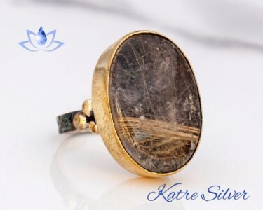 Rutilated Quartz Ring, Oval Gemstone, Handmade Silver Ring, Women's Rings, Statement Ring, Natural Ring, Daily Use Ring, Anniversary Ring