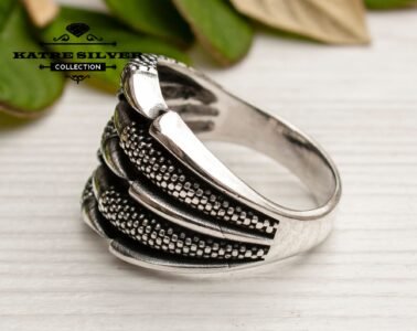 Eagle Claws Men and Unisex Ring Heavy Hand Made Sterling Silver 925 All Sizes Oxidized Wild Style Animal Jewelry Fast Shipping - Image 5