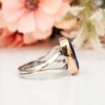 Gorgeous Gold and Blue Lapis Lazuli Ring, Handmade 925 Sterling Silver Women Ring, Rose Gold Chunky Ring, Gemstone Jewelry, Birthstone Gift - Image 6