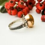 Genunie Yellow Citrine Ring, Bright Gemstone Ring for Women, Big Statement Silver Jewelry, Gothic Design, Uniqe Ring, Hand Made Gift for Her - Image 6
