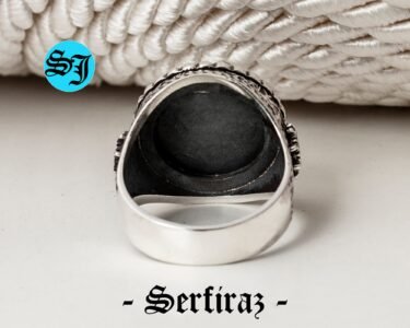 Greek Medusa Mens Statement Ring - Ship Wheel, 925 Sterling Silver and Oxidized Statement Ring - Best Gift Ideas - Image 8