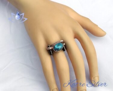 Stunning Turquoise Ring 925 Sterling Silver – Natural Green Gemstone Handmade Statement Ring Gift for Her - Image 2