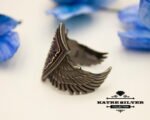 Unique Design Thumb Ring, Handmade Ring, Designer Ring, Wrap Ring, Wing Jewelry, Bohemian Ring, Anniversary Ring, Designer Rings, Wing - Image 5