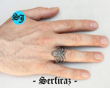 Silver Octopus Tentacle Adjustable Ring, Silver Octopus Jewelry, Tentacle Ring, Octopus Ring, Kraken Ring, Gift for Her Him - Image 2
