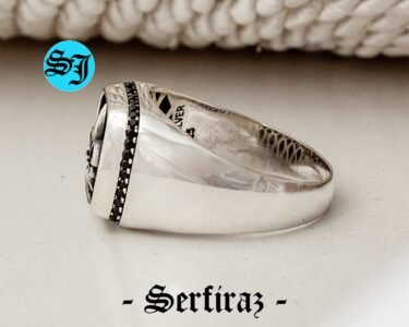 Fleur De Lis Ring, Gothic Silver Ring, Black Zicron Ring, Men's Signet Ring, Byzantine Ring, Viking Ring, 925 Sterling Silver Ring, Men Gift - Image 6