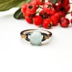 Aquamarine Ring for Women, Sterling Silver Ring, Minimalist Ring, Natural Genuine Real Blue Stone Ring, Statement Ring - Image 3