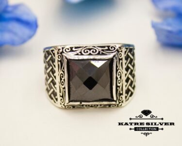 Bold Onyx Men Ring 925 Sterling Silver – Ottoman Style Black Stone Signet Ring Handmade Gift for Him - Image 3