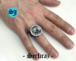 Mens Skull Ring, Turkish Handmade Skull Ring, Biker Ring, Jewelry, Silver Skull Ring, Sterling Silver 925K, Gothic Ring - Image 2