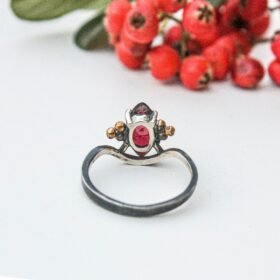 Red Ruby Ring for Her, Sterling Silver Handmade Minimalist Ring, Custom Promise Ring, Dark Red Jewelry for Wife, Anniversary Gifts for Women - Image 9