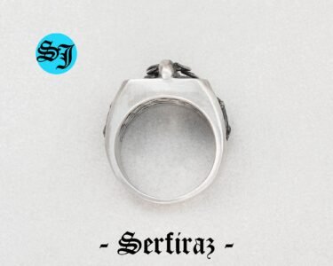 Skull Octopus Ring, Animal Octopus Pirate Anchor Mens Skull Rings, Silver Viking Nautical Skull Ring, Gothic Ring, Onyx Ring, Gift for Him - Image 10