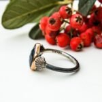 Sapphire Ring, Minimalist Ring, Blue Gift Women, Oyster Shell Sister Gift Nature Inspired September Birthstone Jewelry Gift Mom - Image 6