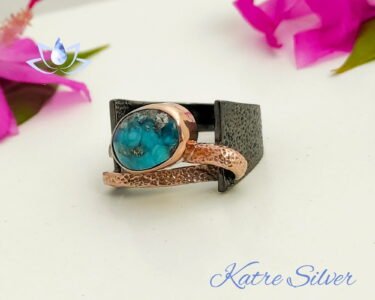 Stunning Turquoise Ring 925 Sterling Silver – Natural Green Gemstone Handmade Statement Ring Gift for Her - Image 4