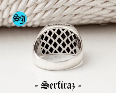 Black Zircon Men Ring , Sterling Silver Ring, Gemstone Jewelry for Men, Authentic Ring, Mens Gift, Classic Men Gift, Men Birthday Gift - Image 9