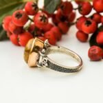 Genunie Yellow Citrine Ring, Bright Gemstone Ring for Women, Big Statement Silver Jewelry, Gothic Design, Uniqe Ring, Hand Made Gift for Her - Image 5