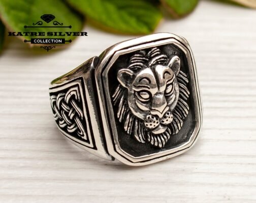 Animal Kingdom 14k Gold Lion Head Men's Ring (7)|Amazon.com