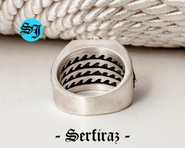 Skull Octopus Ring, Animal Octopus Pirate Anchor Mens Skull Rings, Silver Viking Nautical Skull Ring, Gothic Ring, Onyx Ring, Gift for Him - Image 9