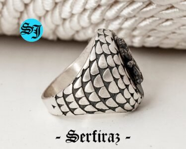 Lion Men Ring, Black Onyx Ring, Gothic Style Lion Ring, Wild Lion Mens Jewelry, Grandfather Gift, Engagement Men Ring, Husband Gift Ring - Image 7