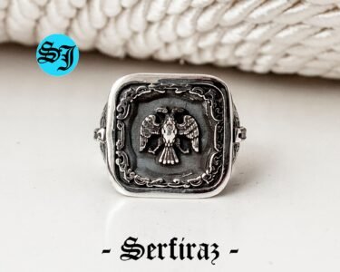 Imperial Double Headed Eagle Men Ring 925 Sterling Silver – Byzantine Symbol Signet Statement Ring Handmade Gift for Him - Image 7