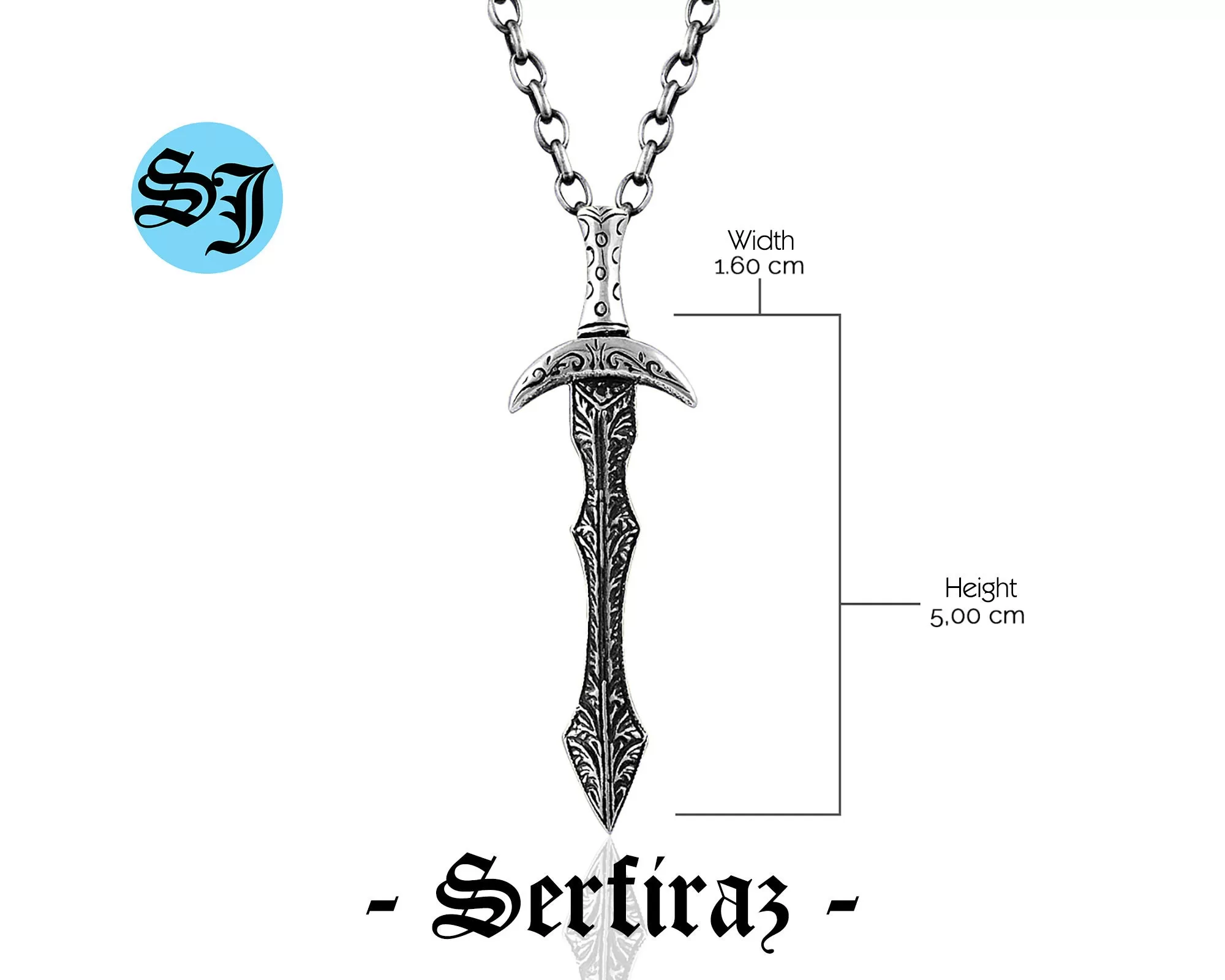 Long Knight Medieval Handmade Silver Sword Necklace, Sword Jewelry, Necklace for Men, Gift For Him, Gift Ideas, Birthday Gift - Image 7
