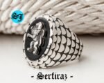 Lion Men Ring, Black Onyx Ring, Gothic Style Lion Ring, Wild Lion Mens Jewelry, Grandfather Gift, Engagement Men Ring, Husband Gift Ring - Image 10