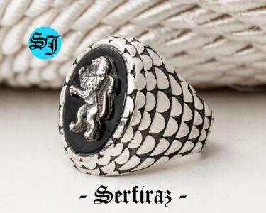 Lion Men Ring, Black Onyx Ring, Gothic Style Lion Ring, Wild Lion Mens Jewelry, Grandfather Gift, Engagement Men Ring, Husband Gift Ring - Image 10